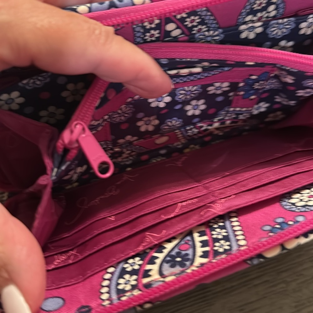 Vera Bradley Pink and Blue Paisley Wristlet - Picture 5 of 7